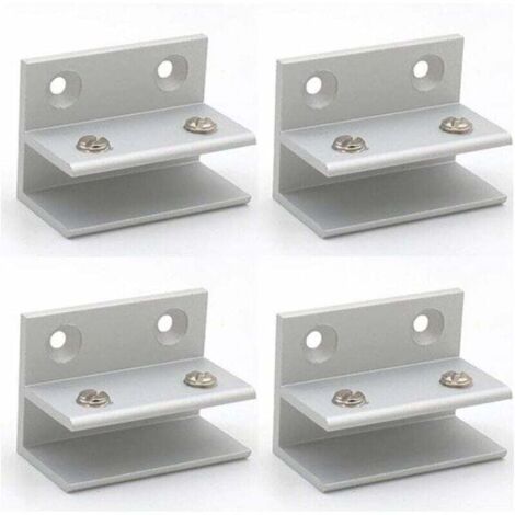 Lot de 4 pinces à verre en forme de F. support mural. pinces de douche. étagère. panneaux de serrage 10–12 mm