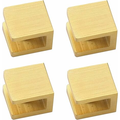 Lot de 4 pinces à verre sans perçage (pour verre de 8 à 10 mm, doré),Versailles