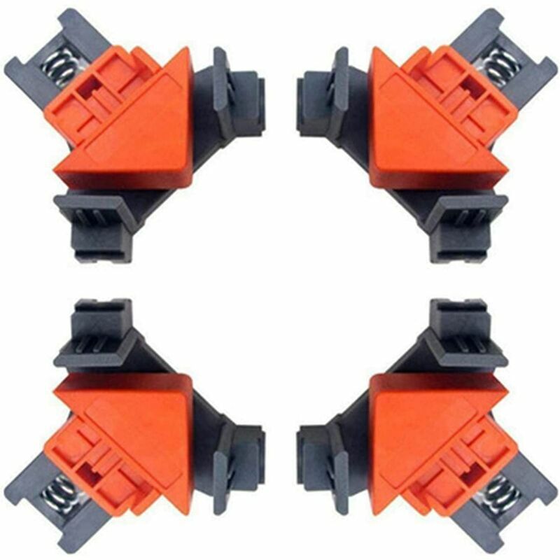 Lucky-88 - Lot de 4 Pinces à Angle Droit pour Travail du Bois, Menuiserie 90 Degrés Clip de Serrage à Angle Droit Fixation Rapide du Cadre de Photo