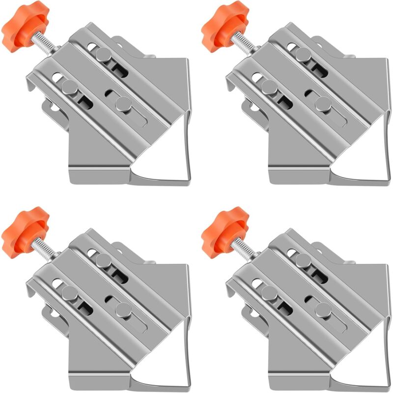 Lot de 4 pinces d'angle épaisses en acier inoxydable – Ouverture/fermeture de précision – Pinces à angle droit (fermées) pour le travail du