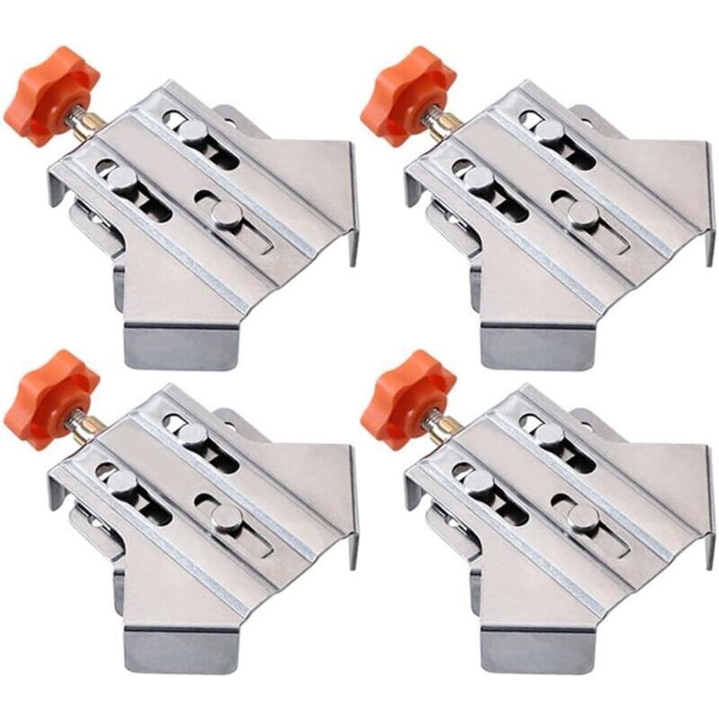 Basetbl - Lot De 4 Pinces D'angle Polyvalentes à 90 Degrés, Pinces D'angle Droit En Acier Inoxydable, Pince à Angle Droit Pour Le Travail Du Bois,