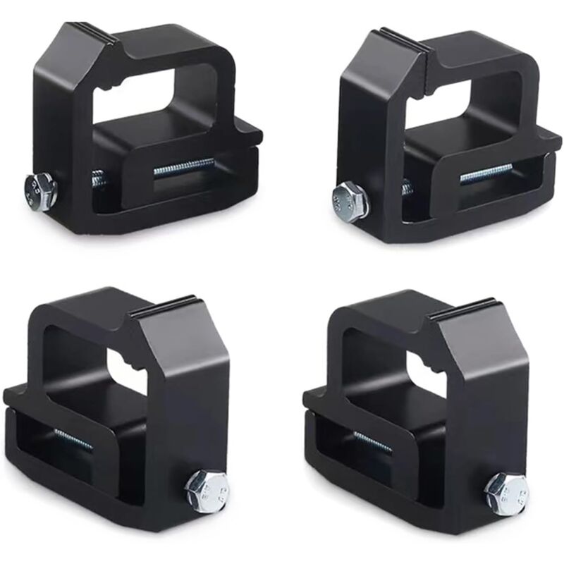 Lot de 4 pinces de montage pour porte-échelle, capuchons de camion, campeurs, coquilles robustes pour camion, pick-up(noir)