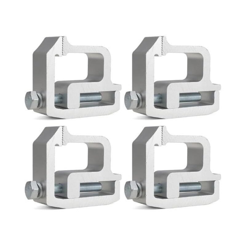 Lot de 4 pinces de montage pour porte-échelle, capuchons de camion, campeurs, coquilles robustes pour camion, pick-up(argent)