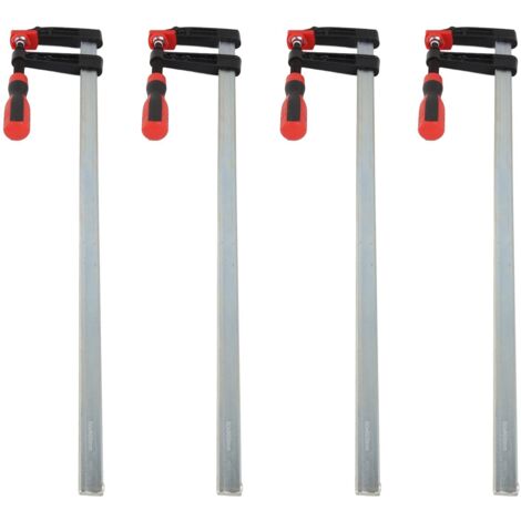 Lot de 4 pinces en F robustes pour barre de travail du bois, glissière rapide, kit d'outils à main de bricolage 80 x 600 mm