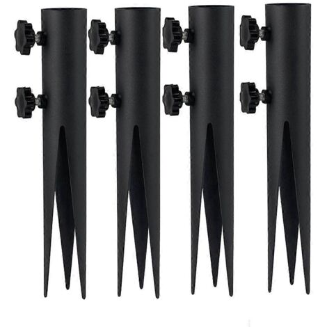 Lot de 4 piquets en acier pour torches, piquets de jardin pour éclairage extérieur --