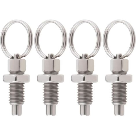 Lot de 4 Pistons à Ressort avec Anneau de Traction M8 à Dégagement Rapide en Acier Inoxydable Type Non Verrouillable Piston à Ressort Rétractable à La Main pour équipement Industriel