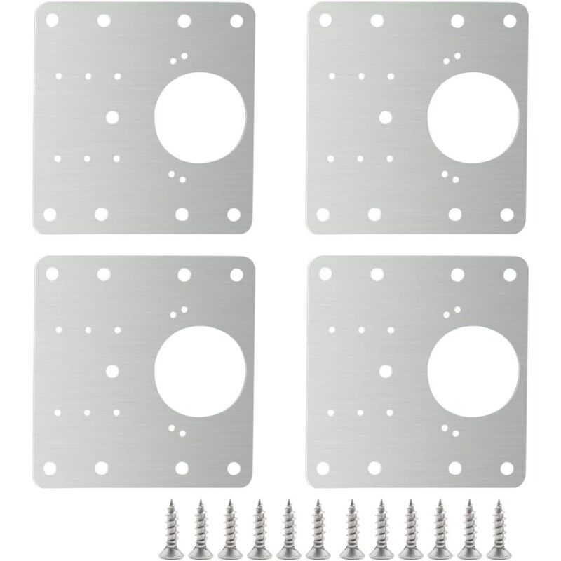 Umnuou - Lot de 4 plaques de réparation de charnière en acier inoxydable pour fixer la pièce de réparation de la plaque latérale de la charnière avec
