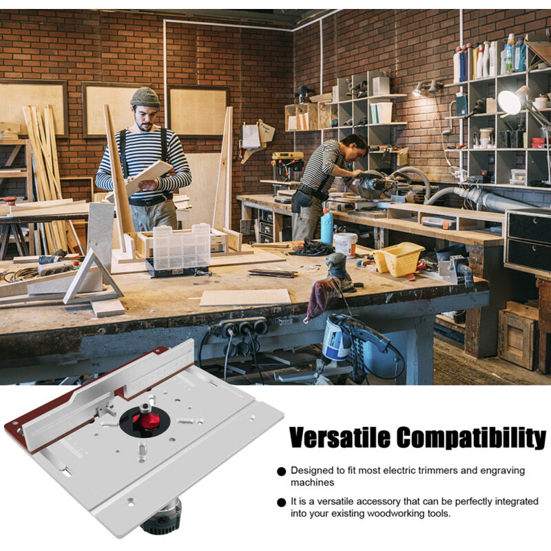 Lot de 4 Plaques d‘Insertion en Aluminium pour Table de Défonceuse - Table Rabattable pour Fraisage du Bois