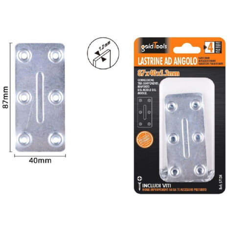 Lot De 4 Plaques Plaque De Joint 87x40x1,2mm Avec Vis Mobiles 57134