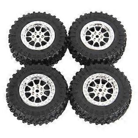 Lot de 4 pneus de 70 mm pour voitures RC MN D90 D99S MN-90 MN91 MN98 MN99S C14 C24 C34 B14 B24, pièces de rechange argentées