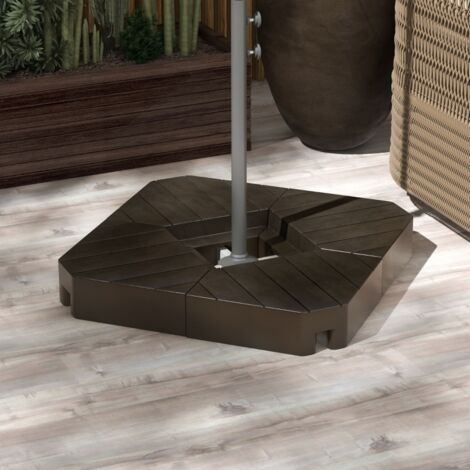 Lot de 4 poids de lestage carré pour parasols déportés pieds croix - à remplir d'eau ou de sable jusqu'à 60/80 kg