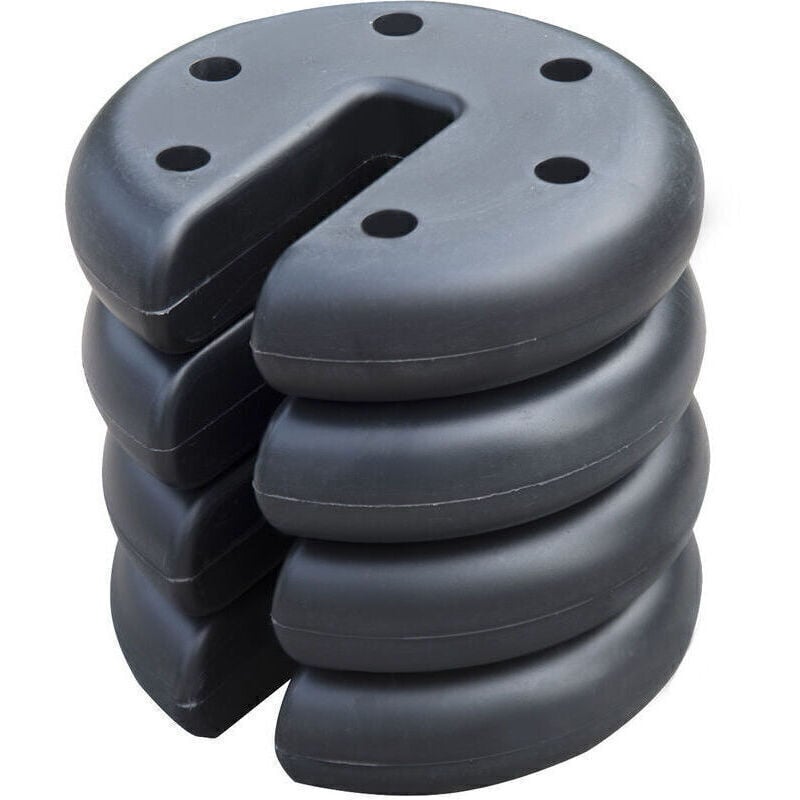Lot de 4 poids de lestage circulaire pour tonnelle barnum tente diamètre 20 cm épaisseur 4,5 cm polyéthylène noir