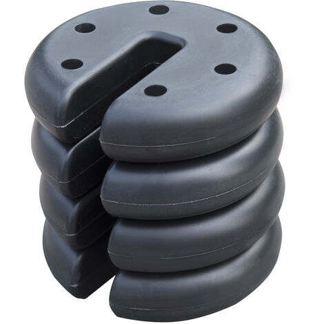 Lot de 4 poids de lestage circulaire pour tonnelle barnum tente diamètre 20 cm épaisseur 4,5 cm polyéthylène noir - Noir