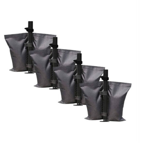 Lot de 4 poids de sable de qualité industrielle, sacs de lestage à double poche, poids de jambe pour tente d’ombrage, parapluie, trampoline lestés