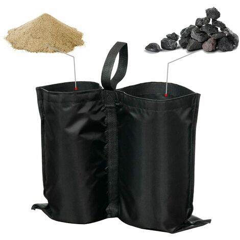 Lot de 4 poids de sable pour gazebos de jardin, parasols, pergola, poids de jambe de parapluie de tente pliante - Noir