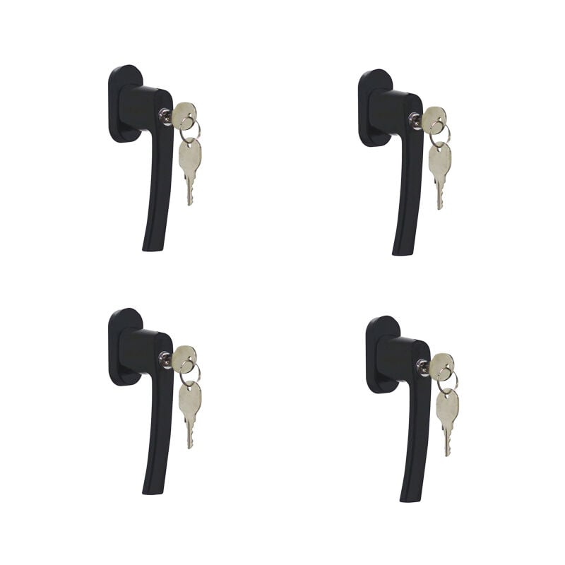 Lot de 4 poignées à clé alu - Finition : Gris anthracite RAL7016 -