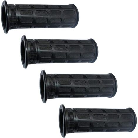 Lot de 4 poignées antidérapantes de 30 mm de diamètre intérieur en caoutchouc souple pour brouette (noir, 125 mm de longueur)
