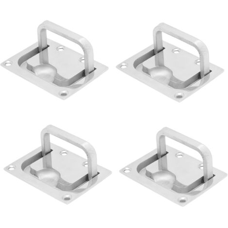 Lot de 4 poignées carrées encastrées en acier inoxydable 316 pour fenêtres de meubles de bateau