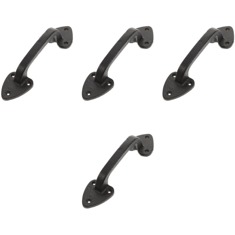 Lot de 4 poignées de porte de grange noires pour portail, abri de jardin, coulissantes intérieures, pour patio, cuisine