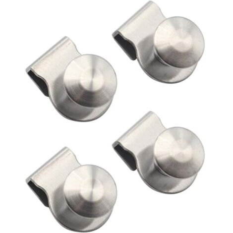 Lot de 4 poignées de porte en verre en acier inoxydable Poignées de porte en verre à clipser Poignées de tiroir 5-8 mm