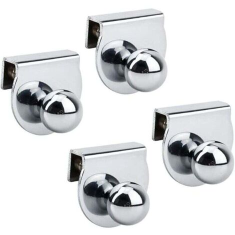 Lot de 4 poignées de porte en verre, sans perçage, pour vitrines, meubles, armoires en verre