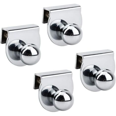 Lot de 4 poignées de porte en verre, sans perçage, pour vitrines, meubles, armoires en verre