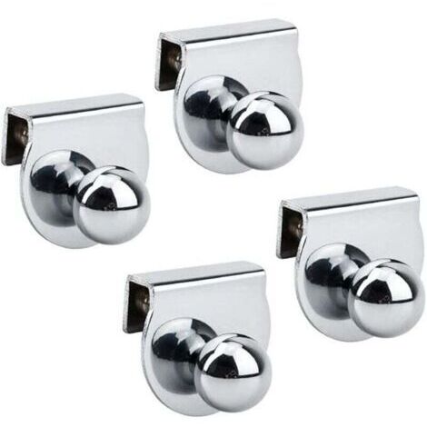 Lot de 4 poignées de porte en verre, sans perçage, pour vitrines, meubles, armoires en verre