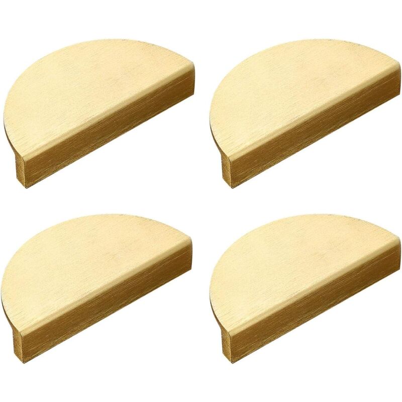 Lablanc - Lot de 4 poignées de tiroir demi-cercle en forme de lune avec vis, poignées de tiroir en demi-cercle en laiton doré pour cuisine, chambre
