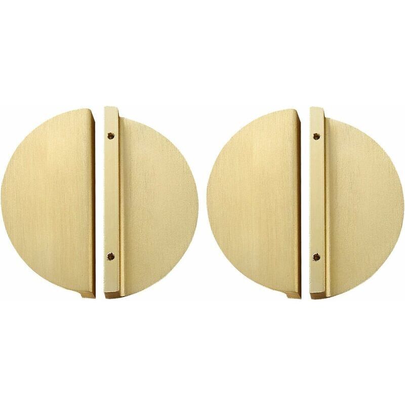Lot de 4 poignées de tiroir demi-cercle en laiton de 9,9 cm avec vis pour cuisine, armoire, livre, décoration d'intérieur