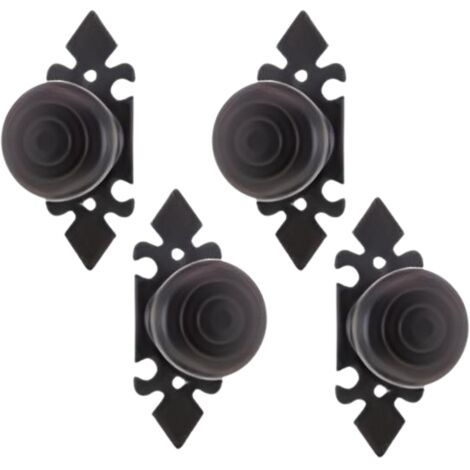 Lot de 4 poignées noires, poignées de porte robustes, boutons de meubles et de portails - Format : 11 x 4 cm