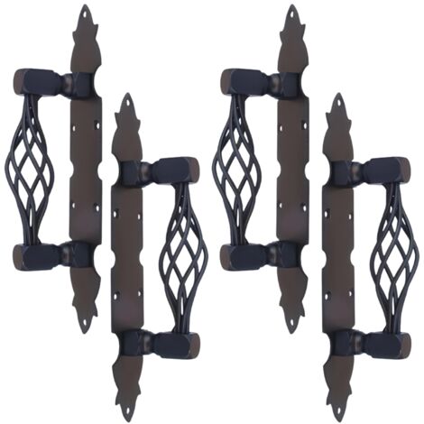 Lot de 4 poignées noires, poignées de porte robustes, poignée de porte pour portails et meubles - Format : 26 x 4.7 cm