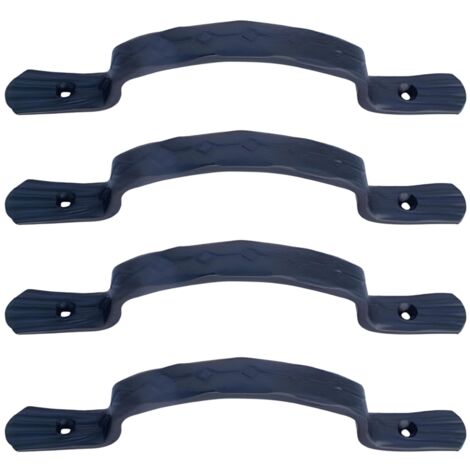 Lot de 4 poignées noires, poignées de porte robustes, poignée en forme de D,poignée de porte pour portails - Format : 21 x 2 x 0.4 cm
