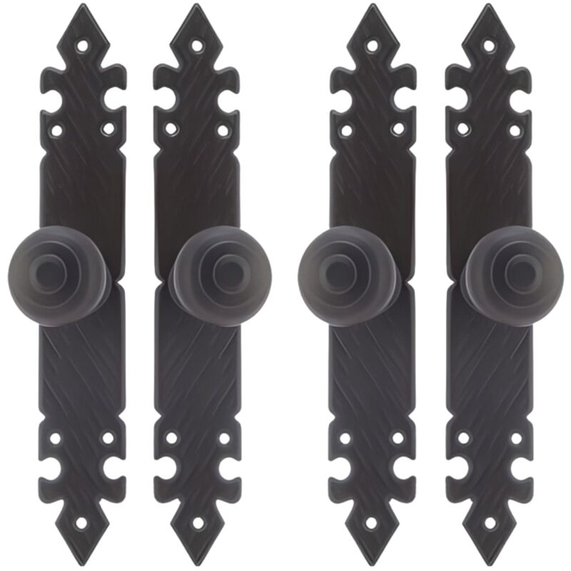 Lot de 4 poignées noires, poignées de porte robustes,boutons de meubles et de portails - Format : 27.5 x 4.5 cm