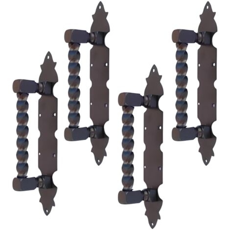 Lot de 4 poignées noires, poignées de porte robustes,poignée de porte pour portails et meubles - Format : 26 x 4.7 cm