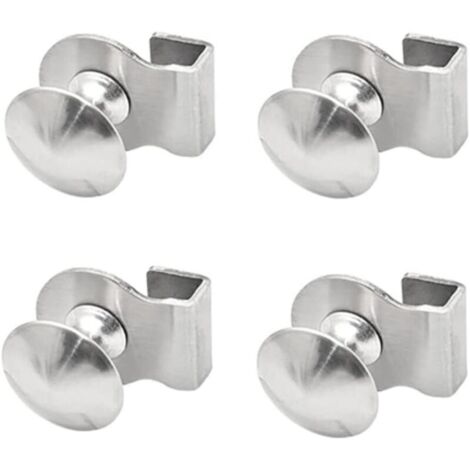 Lot de 4 poignées pour portes vitrées - Acier inoxydable - Installation sans perçage - Pour vitrines de 5 à 8 mm d'épaisseur