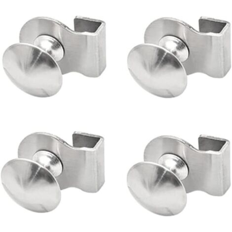 Lot de 4 poignées pour portes vitrées - Acier inoxydable - Installation sans perçage - Pour vitrines de 5 à 8 mm d'épaisseur