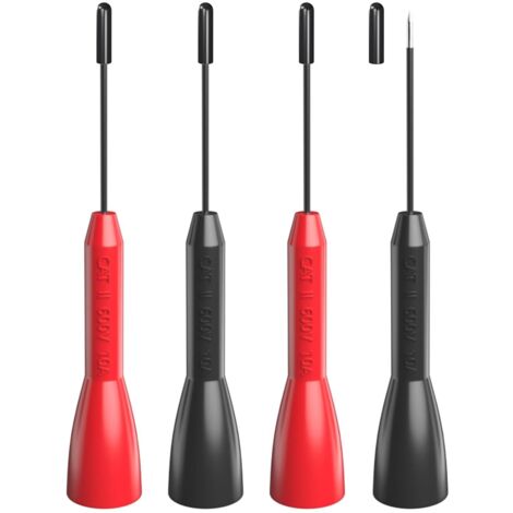 lot de 4 pointes de test, cuivre, pvc, 1 mm, prise banane 2 mm, pour multimètre, mesure électronique