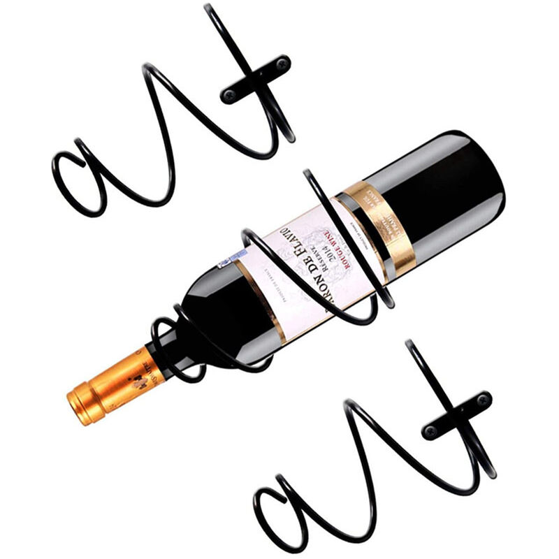 Lot de 4 porte-bouteilles muraux en métal à usages multiples