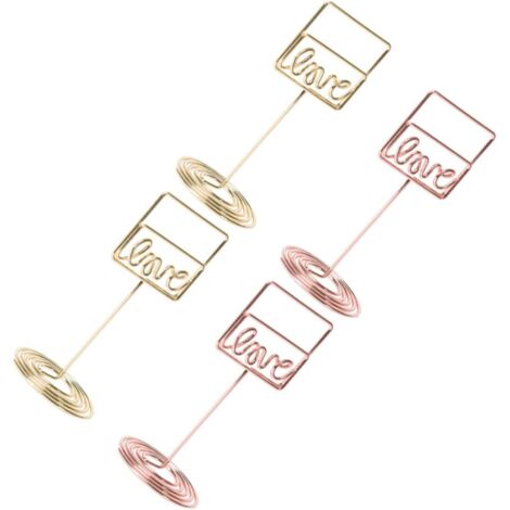 Lot de 4 porte-numéros cœur – fournitures mariage et fête
