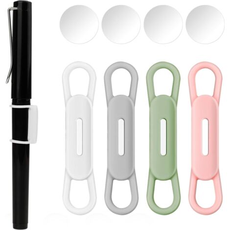 Lot de 4 Porte-Stylos Magnétiques en Silicone Multicolores, pour Frigo, Tableau et Bureau