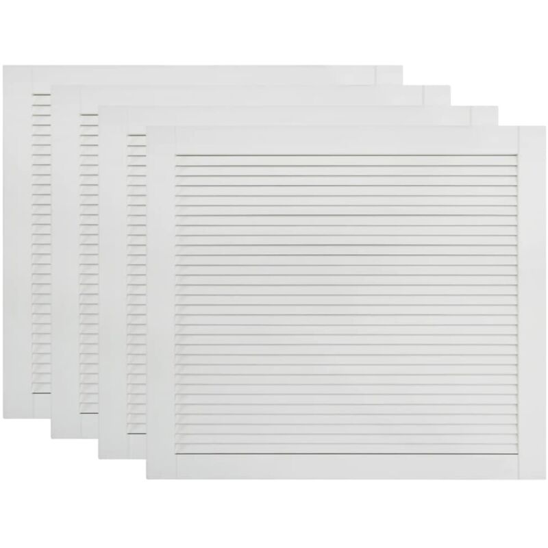 Helloshop26 - Lot de 4 portes bois de pin massif portes à persiennes portes d'armoire portes d'étagères revêtement pour placard penderie garde-robe