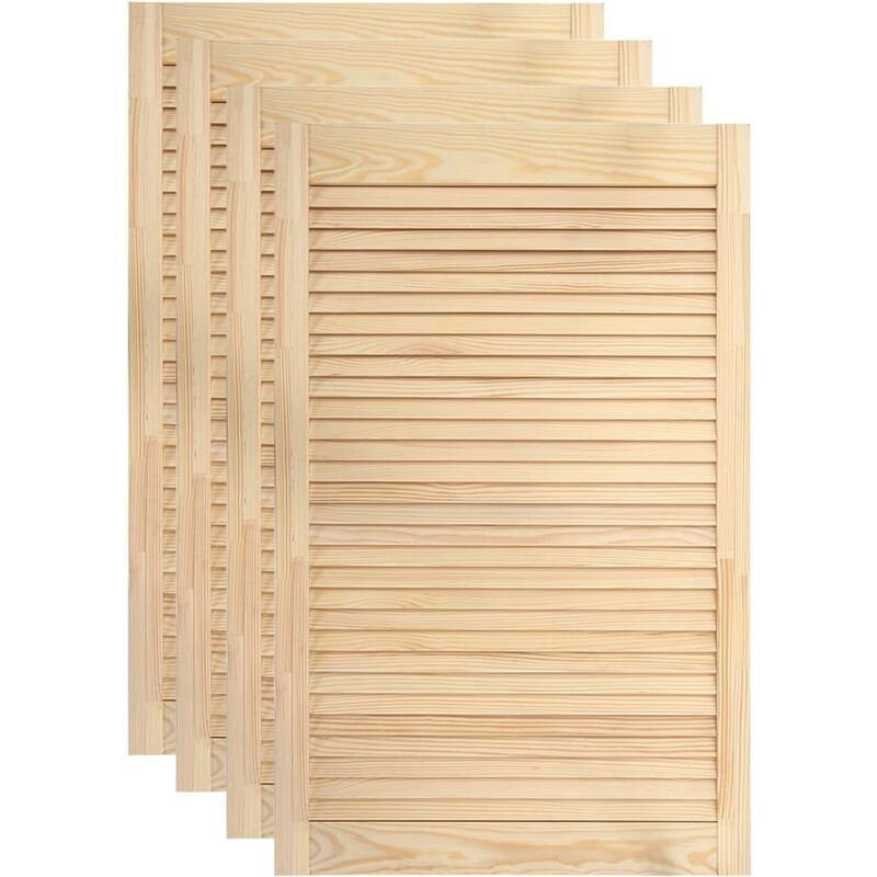 Lot de 4 portes à persiennes 99,3x59,4 cm bois de pin massif