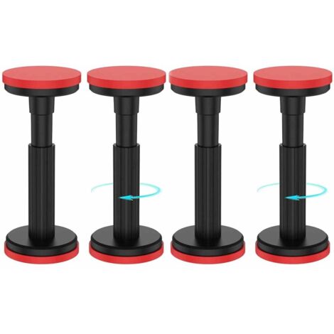 Lot de 4 poteaux de support télescopiques, système de support à encastrer, tige de support d'armoire, supporte jusqu'à 100 kg, support de levage d'armoire de 18 à 45 cm pour armoire, canapé, évier