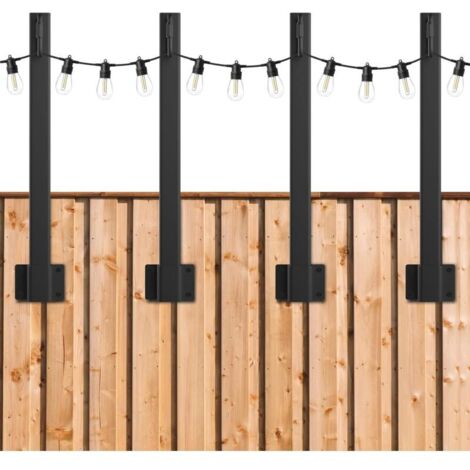 Lot de 4 poteaux lumineux réglables pour l'extérieur, avec clip, support pour terrasse, jardin, mariage, vacances
