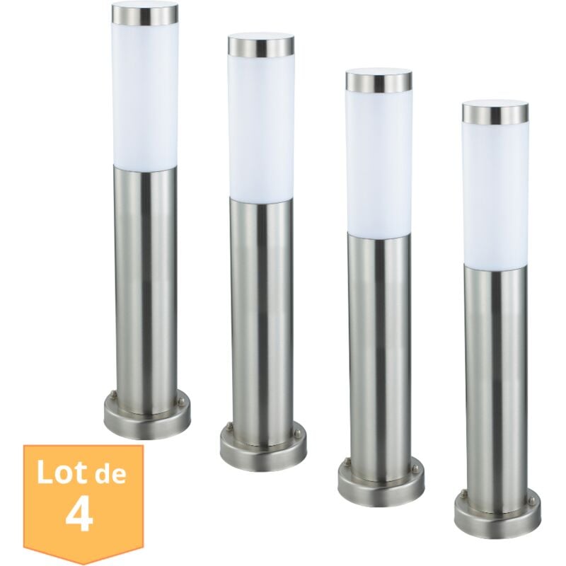 Lot de 4 potelets Defne-4 inox E27 60W