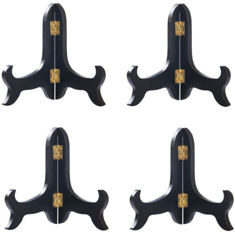 Lot de 4 présentoirs en bois pour assiettes - Lot de 4 présentoirs en bois pour assiettes