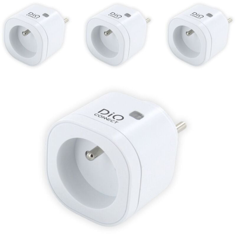 Dio Connected Home - Lot de 4 prises Wi-Fi connect 433 MHz - 3000W - Blanc - Chacon