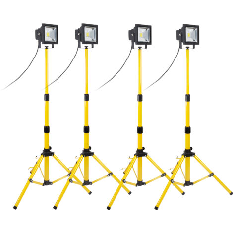Lot de 4 Projecteurs LED 20W Jaune Chantier - IP65 CE