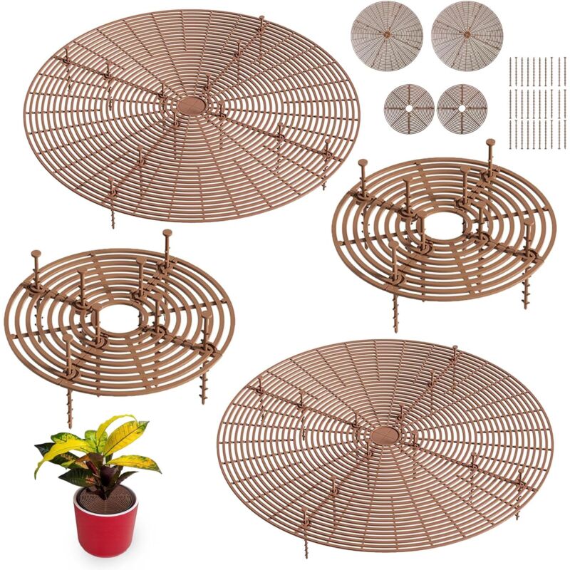 Lot de 4 Protection de Sol pour Pot de Fleurs Grille 52/30CM, Cache-Pots de Fleurs en Grille Pot de Fleur Interieur Contre Animaux, Enfants