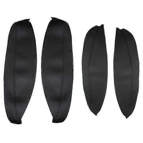 Lot de 4 protections d'accoudoirs de porte en similicuir microfibre pour Nissan Qashqai J10 (2007-2015) - Noir